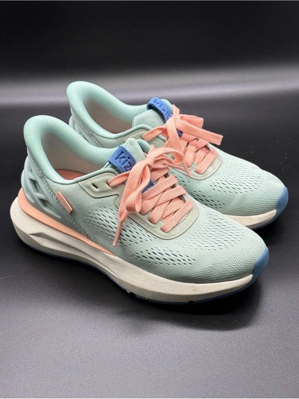 Kiziks Athens Running Shoes Women's 5 Slip On Athletic Sneakers in Teal/Peach